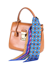 Foulard bandeau blu elettrico in seta stampata PIPER