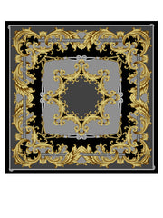 Foulard nero 90x90cm in seta stampata PAINTING