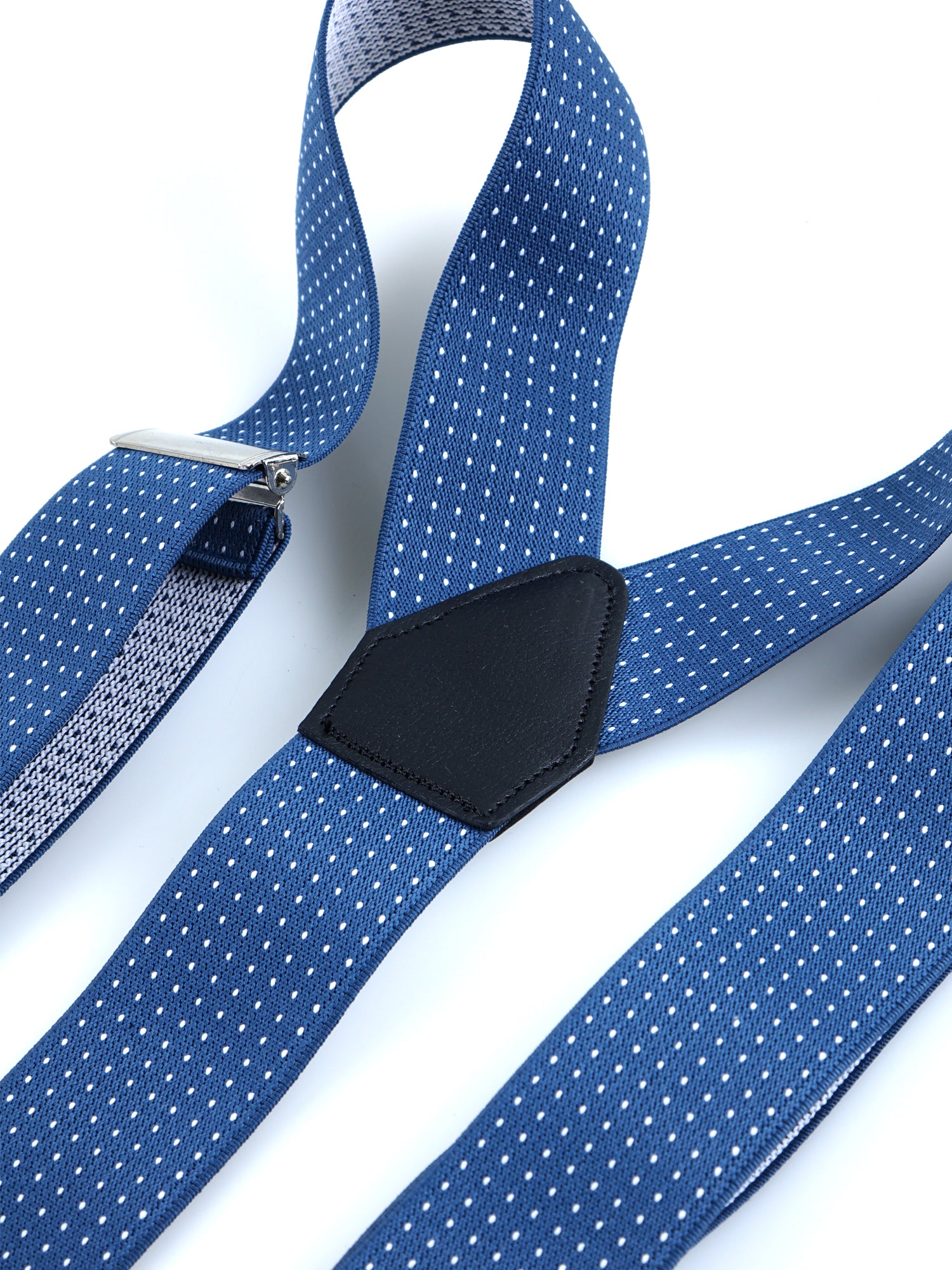 Bretella a Y in elastico a pois con lacci e clip ELASTIC Blu avion