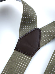 Bretella a Y in elastico a pois con lacci e clip ELASTIC Verde Oliva