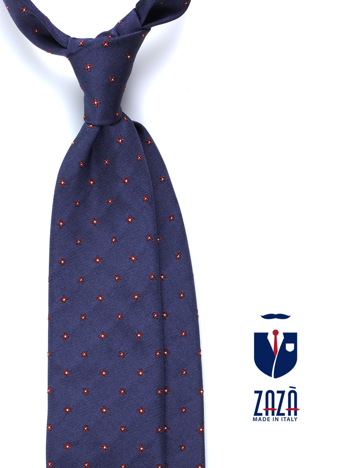 MARTIN 3-fold tie in aviation blue silk/cotton