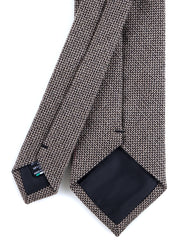 Beige 3-fold silk/wool tie SAVINA