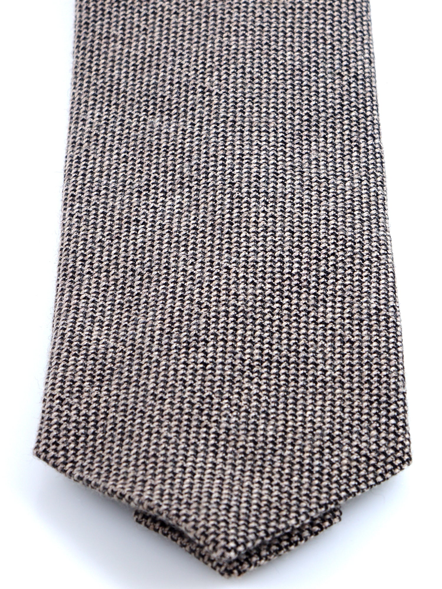 Beige 3-fold silk/wool tie SAVINA