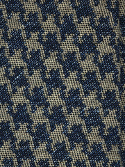 GINGER Dark Blue Silk/Cotton 3-Fold Tie