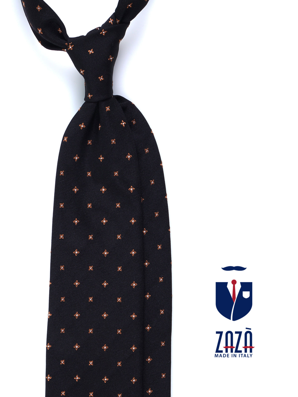 MARTIN 3-fold black silk/cotton tie