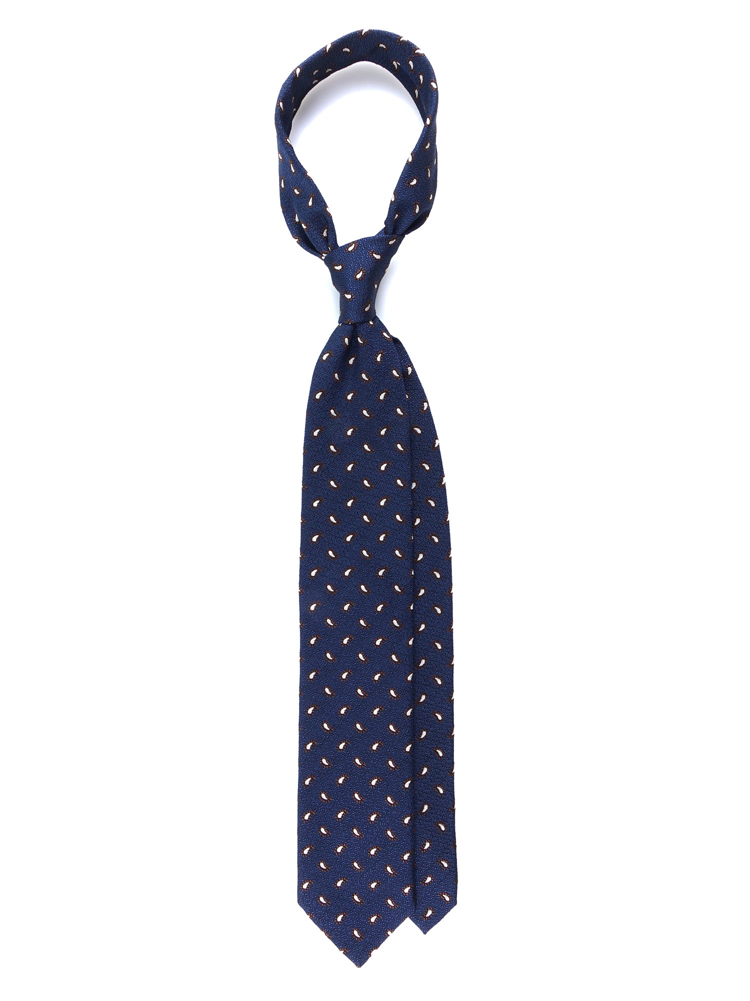 VALENTIA Blue Silk/Cotton 3-Fold Tie