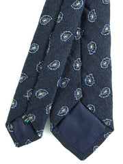 GINGER Dark Blue Silk/Cotton 3-Fold Tie