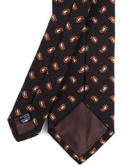 VALENTIA Brown Silk/Cotton 3-Fold Tie