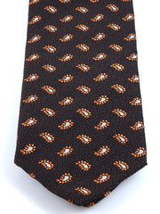 VALENTIA Brown Silk/Cotton 3-Fold Tie