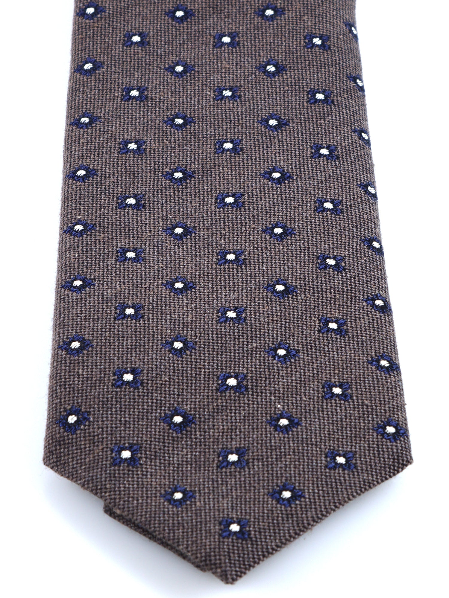 NADIA Brown Silk/Wool 3-Fold Tie