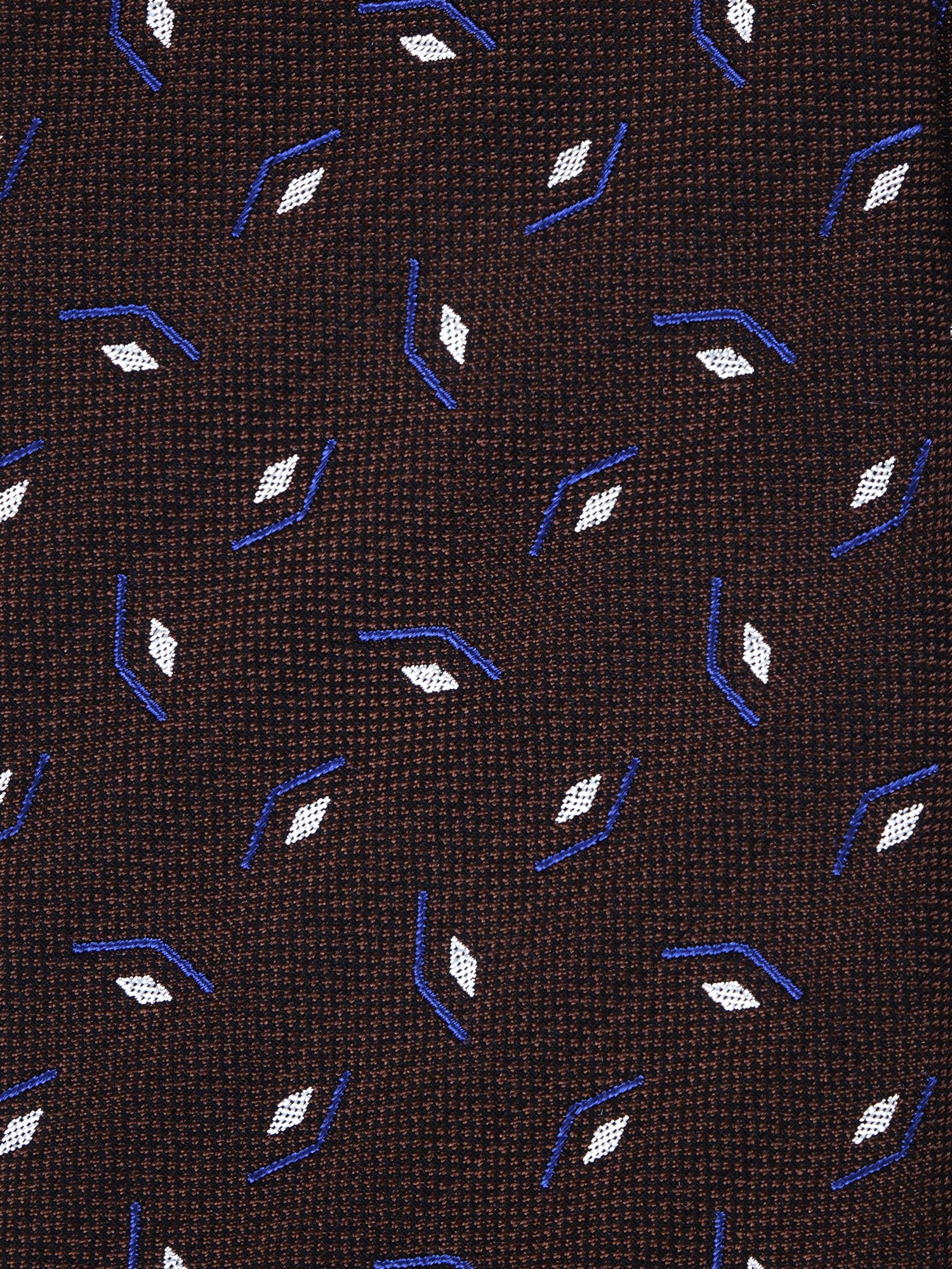 GALACE Brown Silk/Cotton 3-Fold Tie