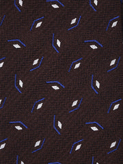 GALACE Brown Silk/Cotton 3-Fold Tie