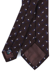 GALACE Brown Silk/Cotton 3-Fold Tie