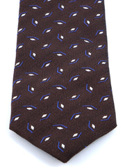 GALACE Brown Silk/Cotton 3-Fold Tie