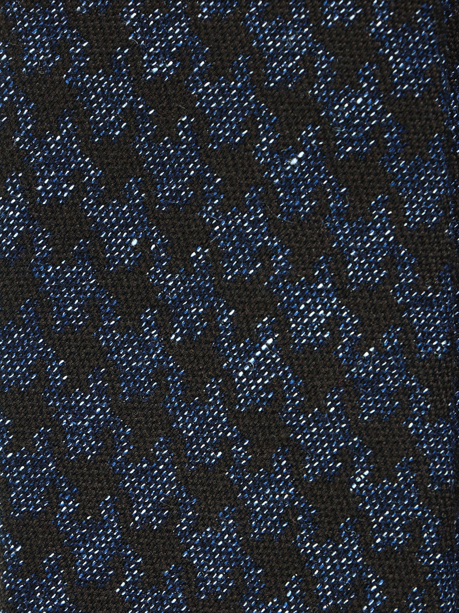 GINGER Dark Blue Silk/Cotton 3-Fold Tie