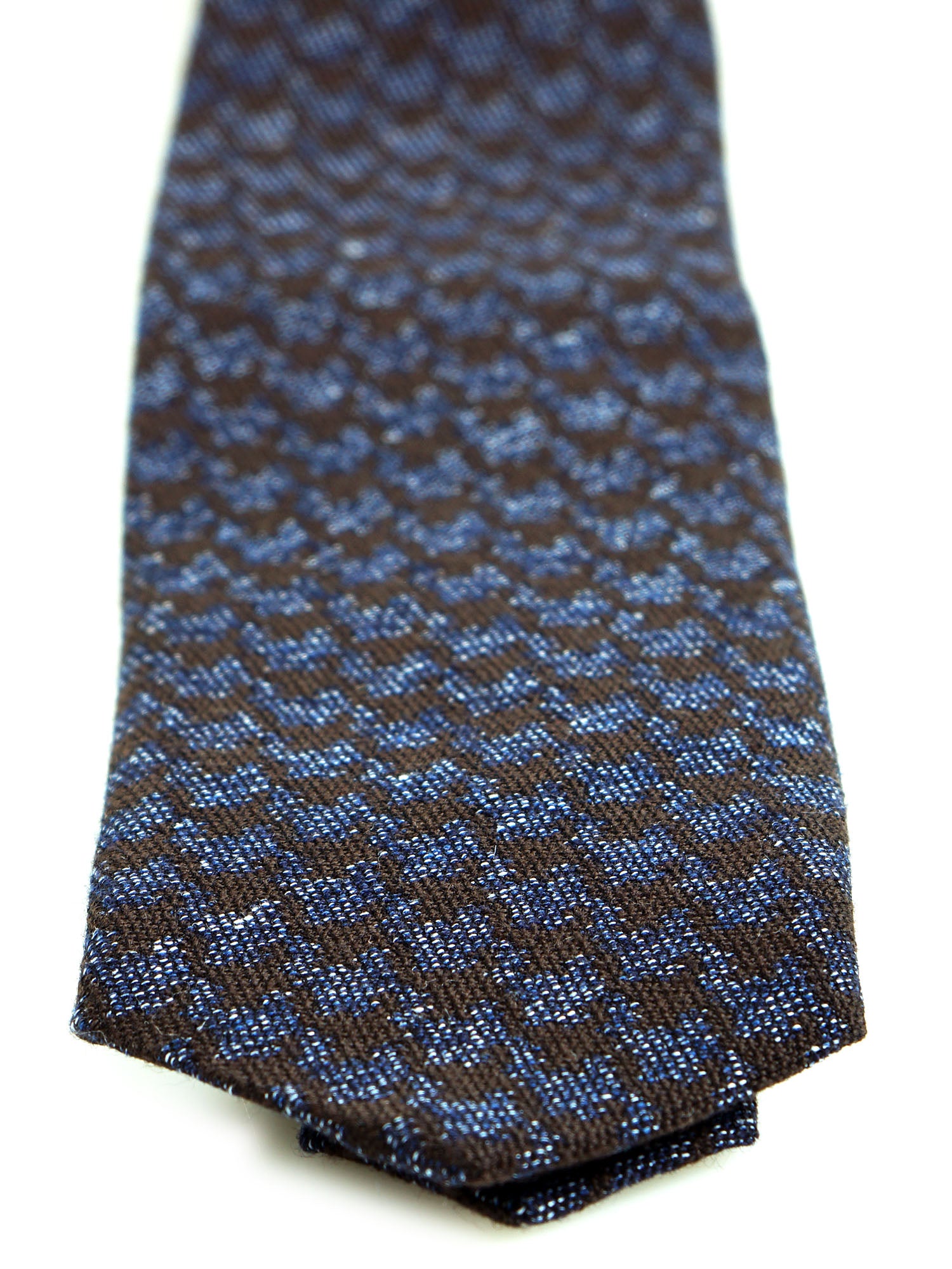 GINGER Dark Blue Silk/Cotton 3-Fold Tie