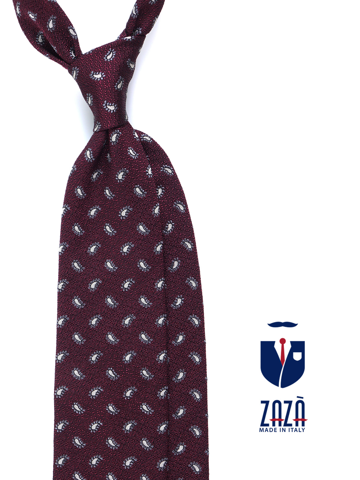 VALENTIA 3-fold burgundy silk/cotton tie