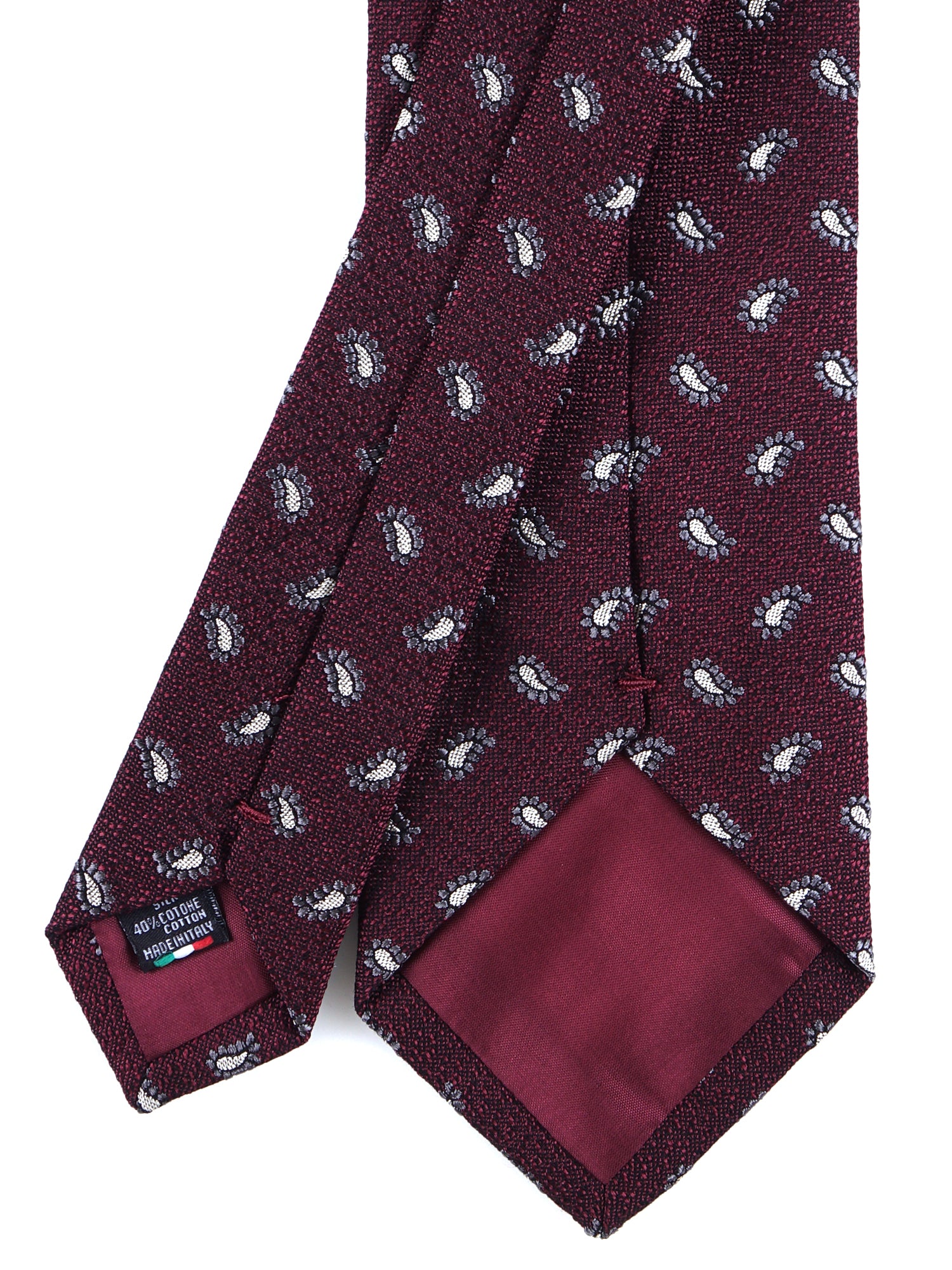 VALENTIA 3-fold burgundy silk/cotton tie