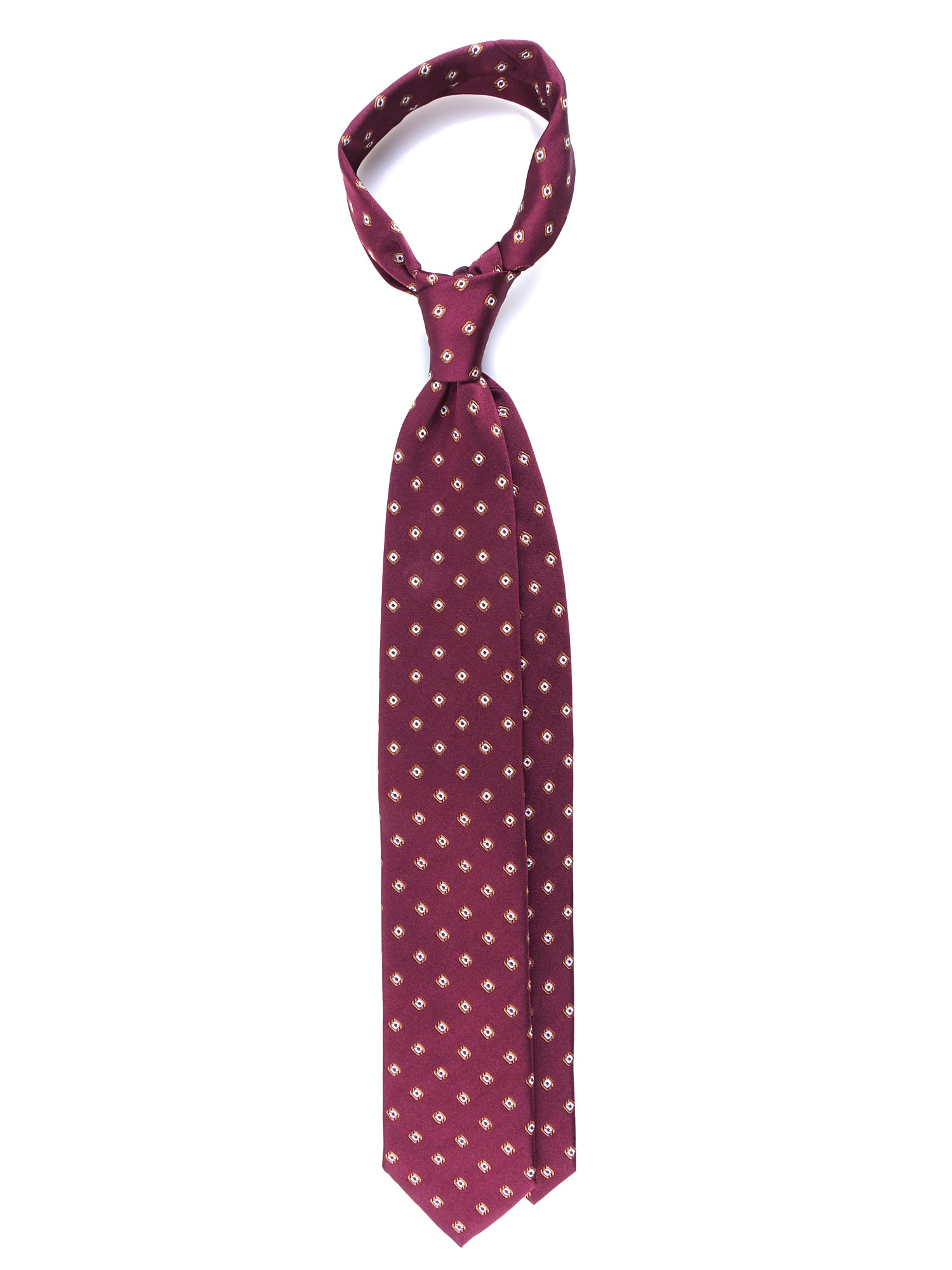 GINGER 3-fold burgundy silk/cotton tie