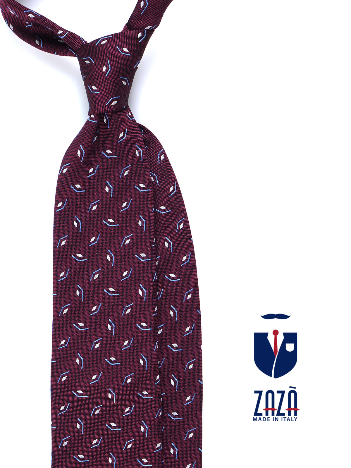 GALACE 3-fold burgundy silk/cotton tie