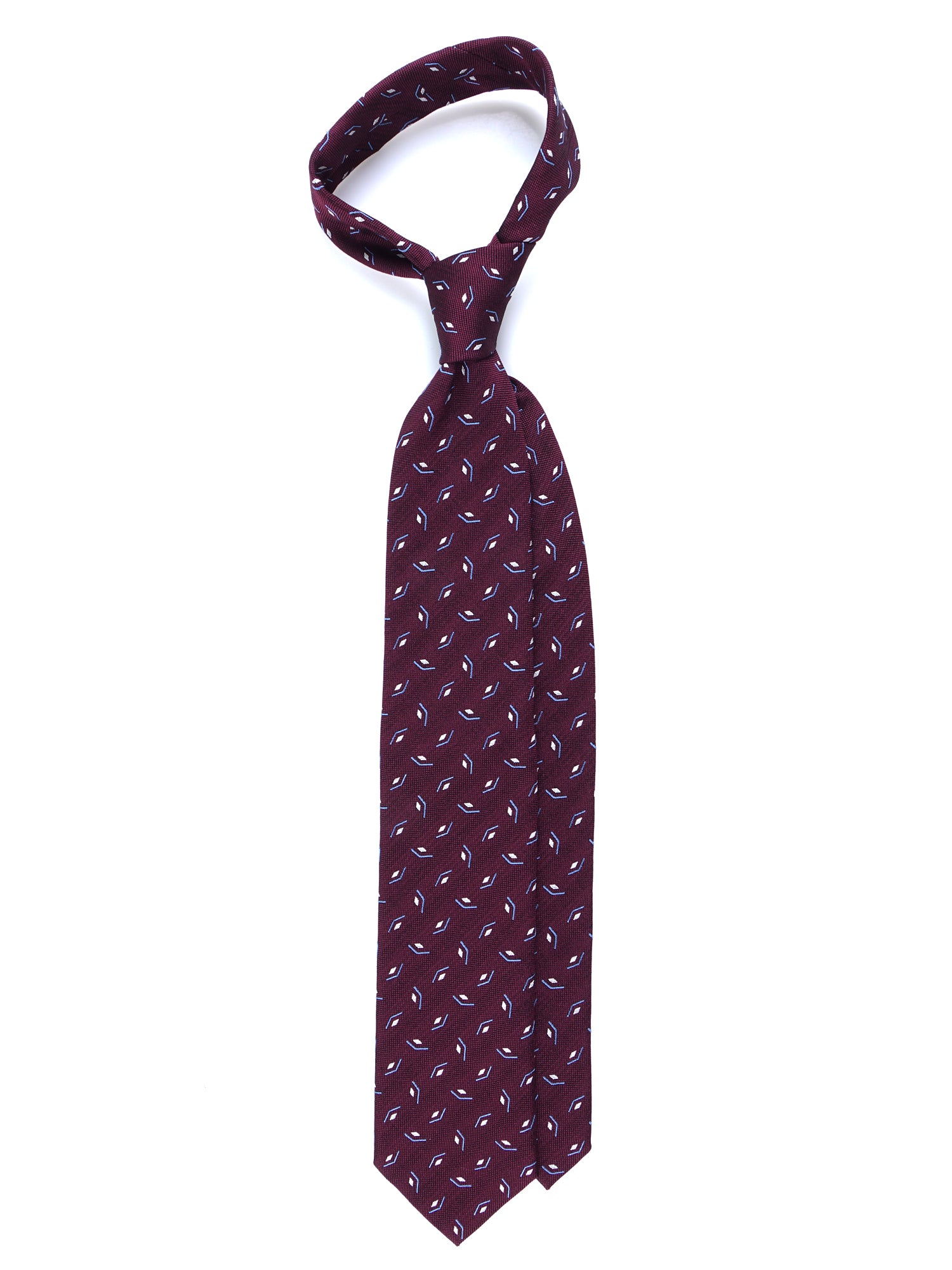 GALACE 3-fold burgundy silk/cotton tie