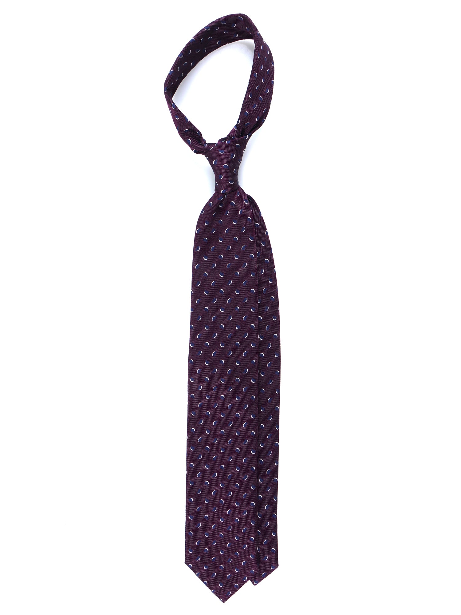 3-fold burgundy silk/cotton tie LEILA