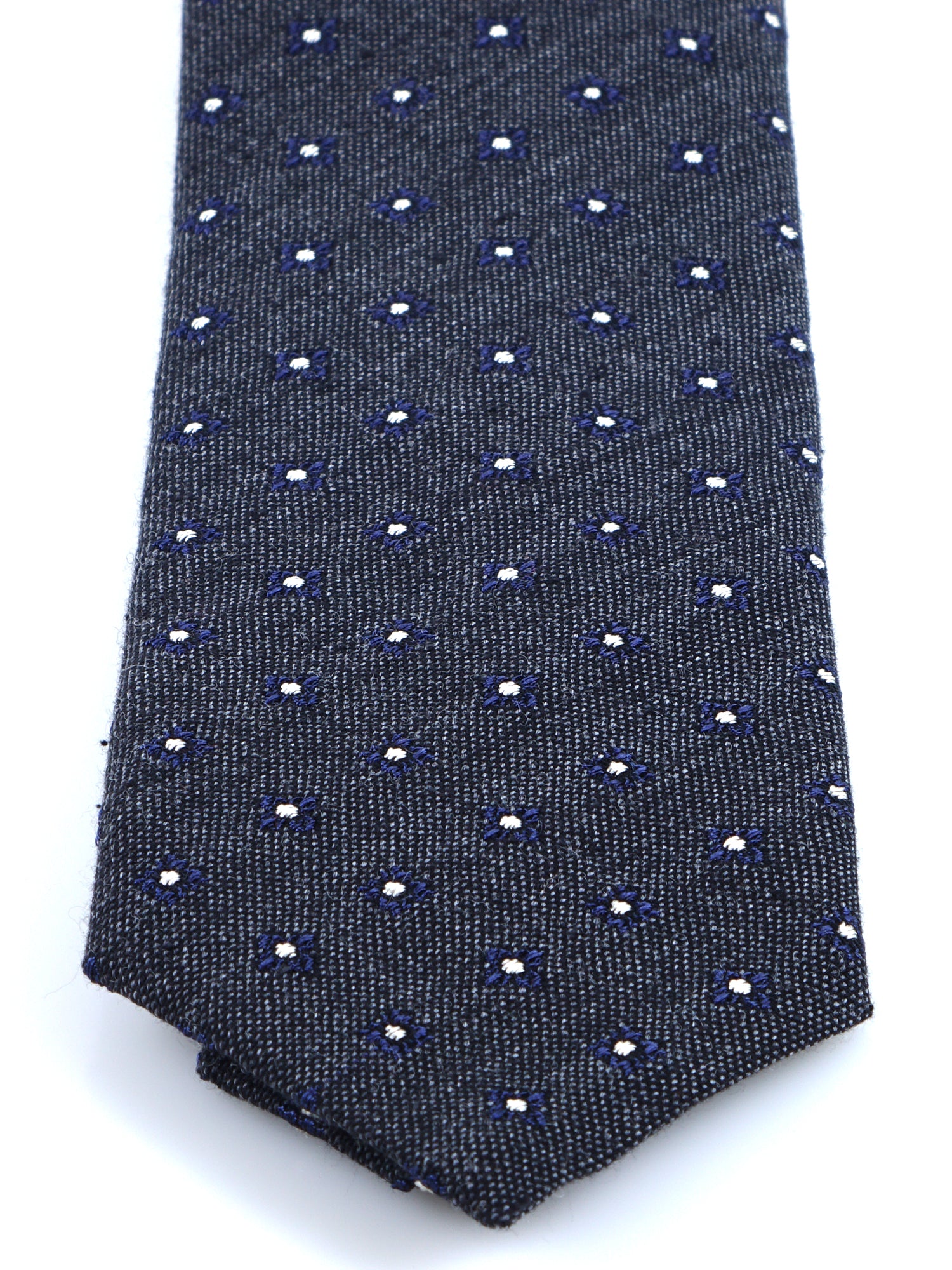 NADIA Dark Grey Silk/Wool 3-Fold Tie