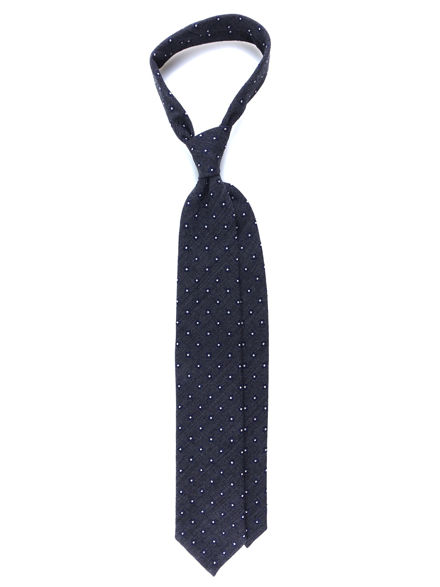 NADIA Dark Grey Silk/Wool 3-Fold Tie