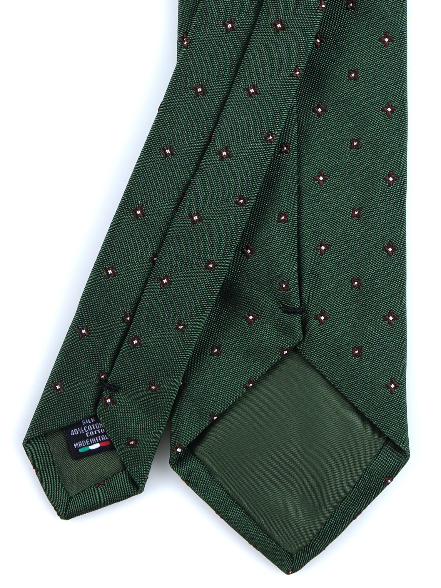 MARTIN Green 3-Fold Silk/Cotton Tie