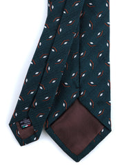 GALACE Green Silk/Cotton 3-Fold Tie