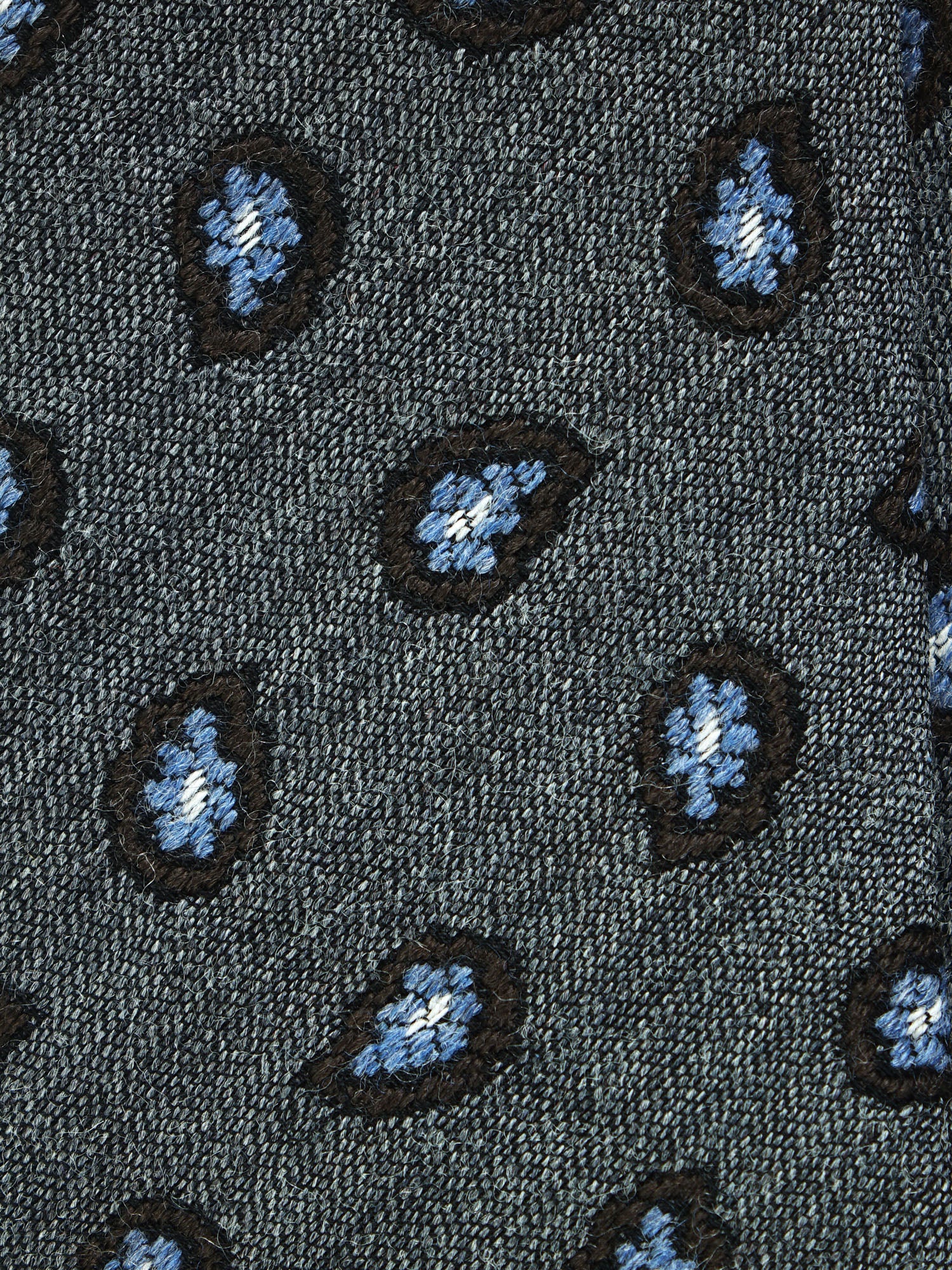 GINGER Dark Blue Silk/Cotton 3-Fold Tie