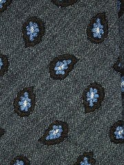 GINGER Dark Blue Silk/Cotton 3-Fold Tie