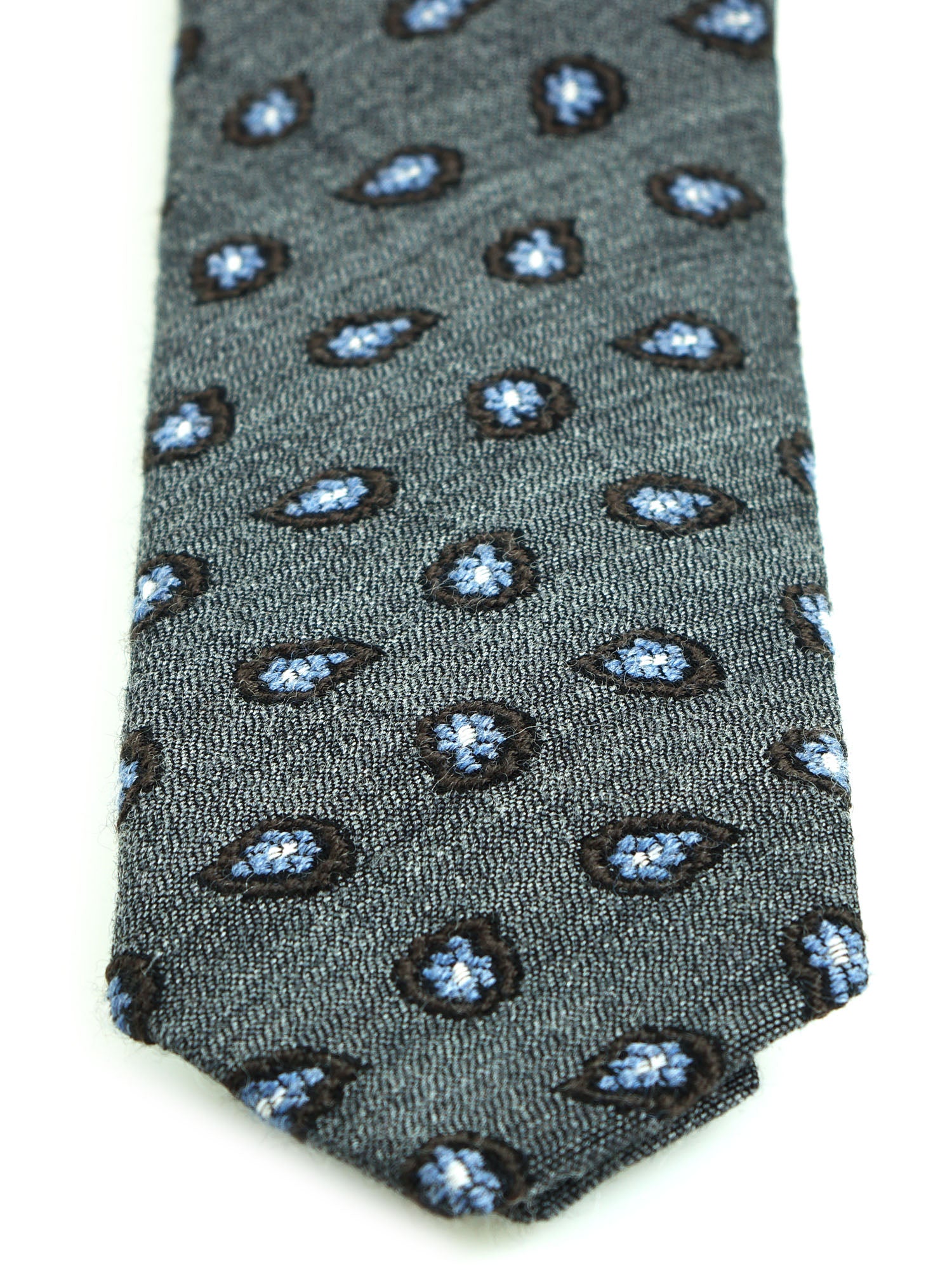 GINGER Dark Blue Silk/Cotton 3-Fold Tie