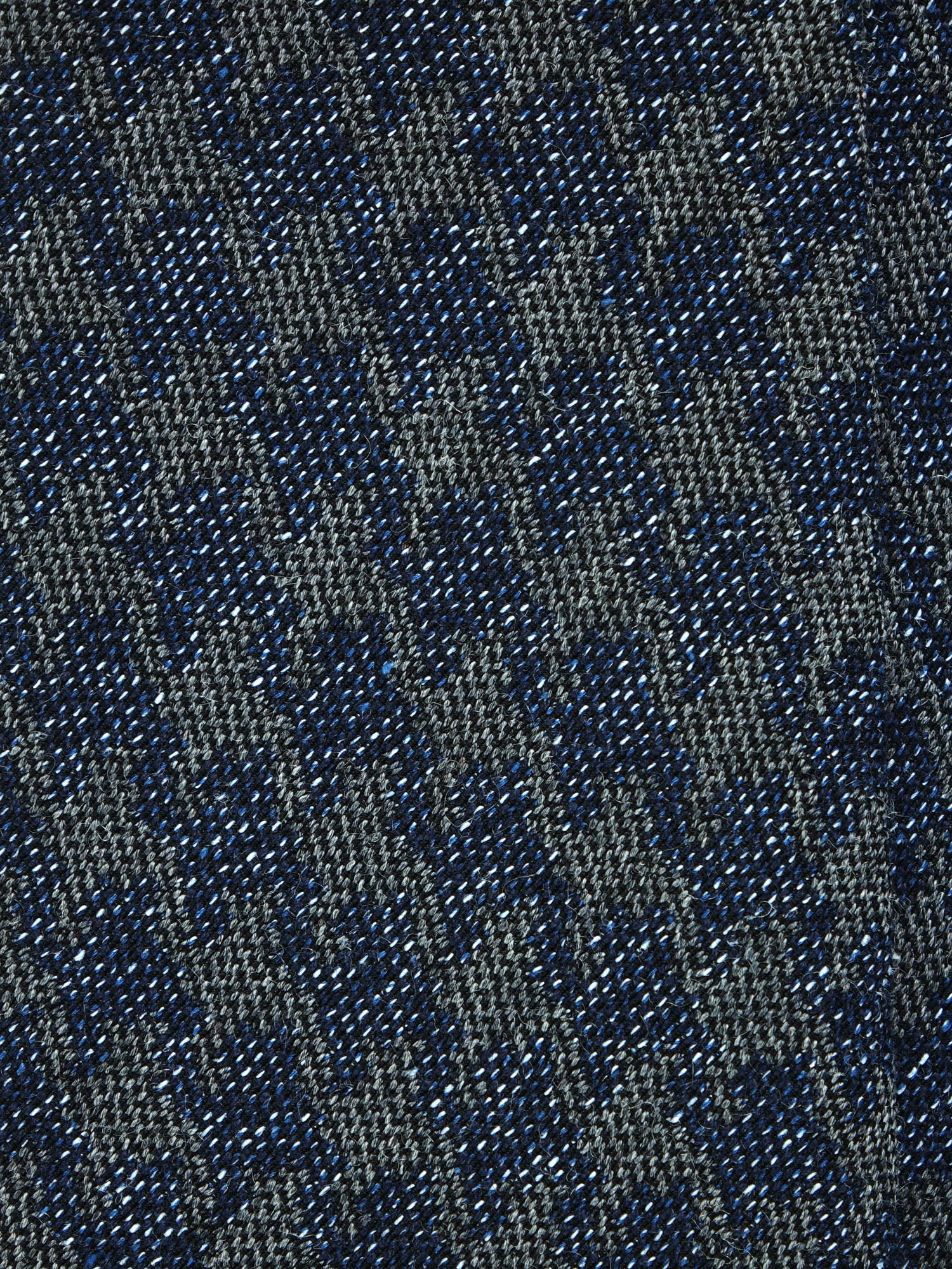 GINGER Dark Blue Silk/Cotton 3-Fold Tie