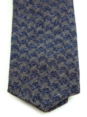 GINGER Dark Blue Silk/Cotton 3-Fold Tie