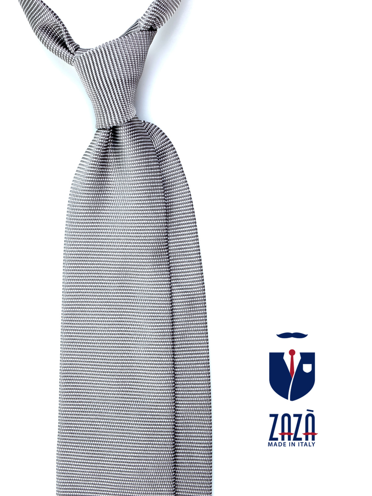 WILLIAM 3-fold grey jacquard silk tie