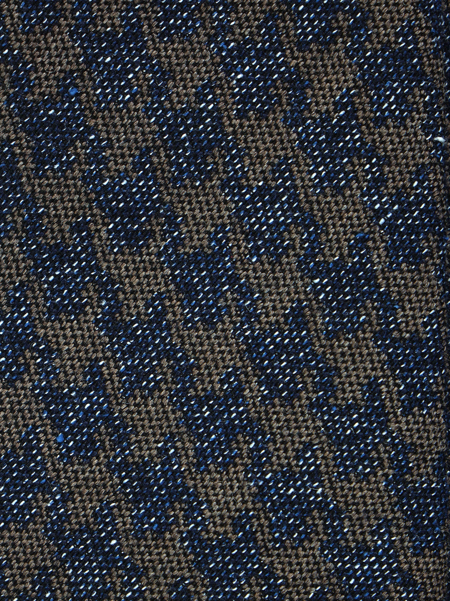 GINGER Dark Blue Silk/Cotton 3-Fold Tie