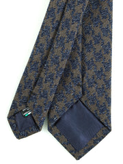 GINGER Dark Blue Silk/Cotton 3-Fold Tie