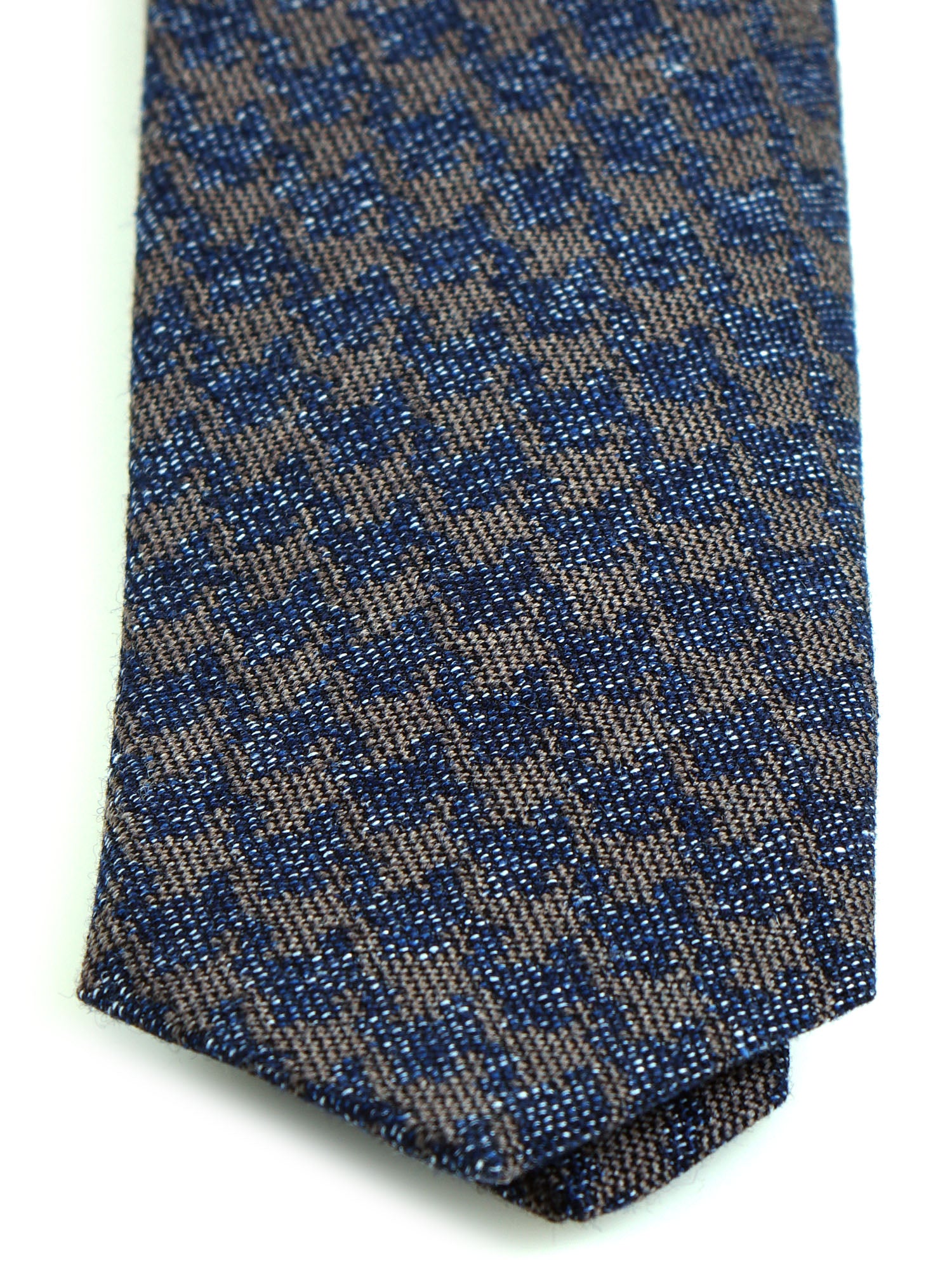 GINGER Dark Blue Silk/Cotton 3-Fold Tie