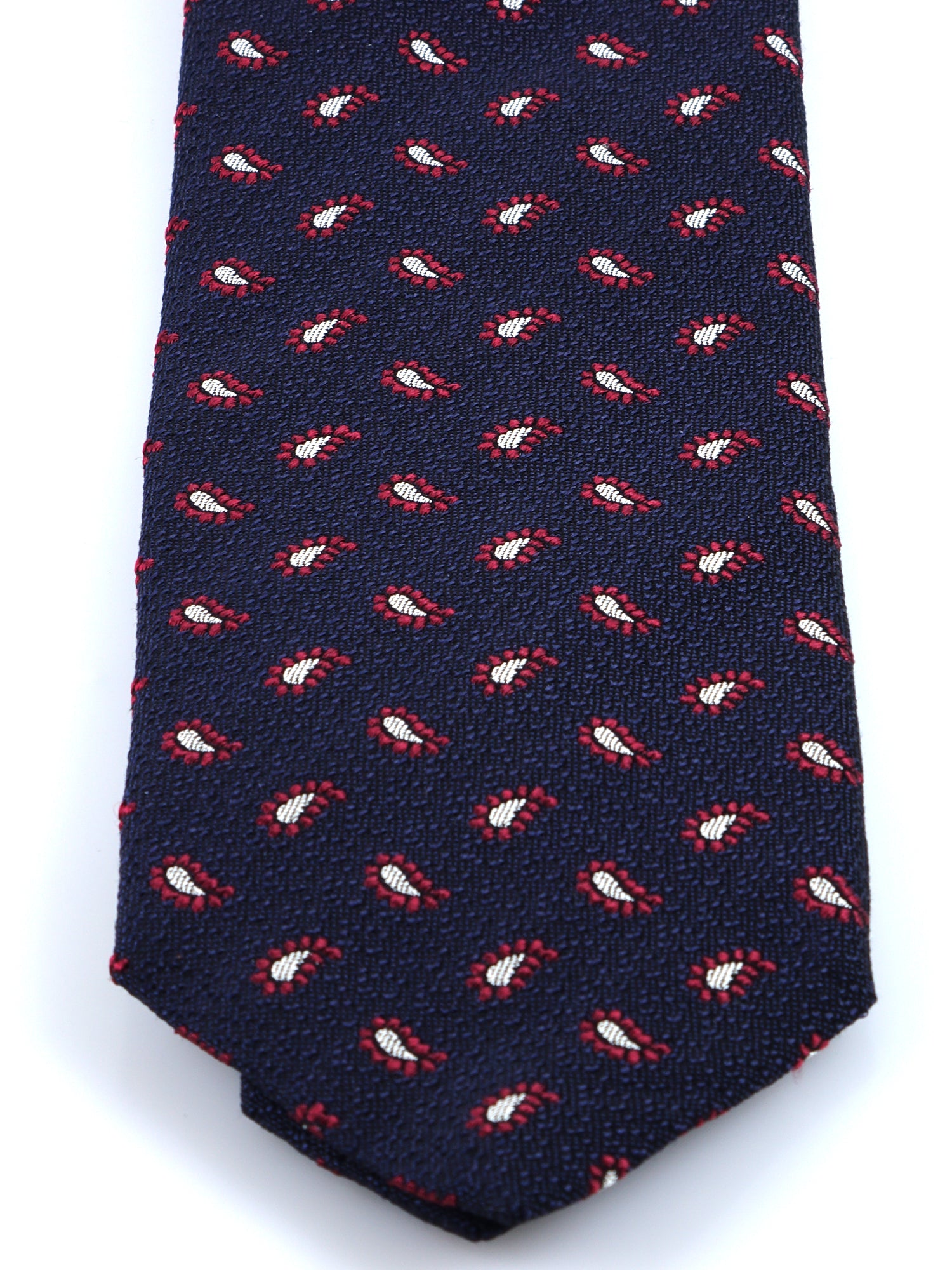 VALENTIA Dark Blue Silk/Cotton 3-Fold Tie