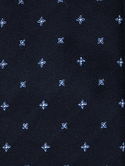 MARTIN Dark Blue Silk/Cotton 3-Fold Tie