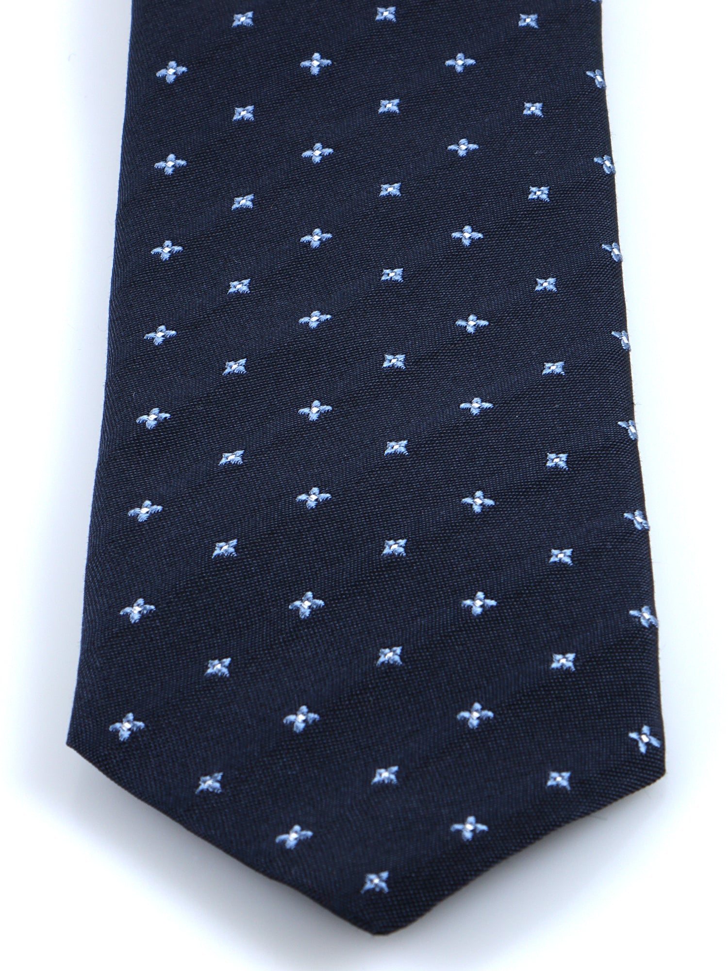 MARTIN Dark Blue Silk/Cotton 3-Fold Tie