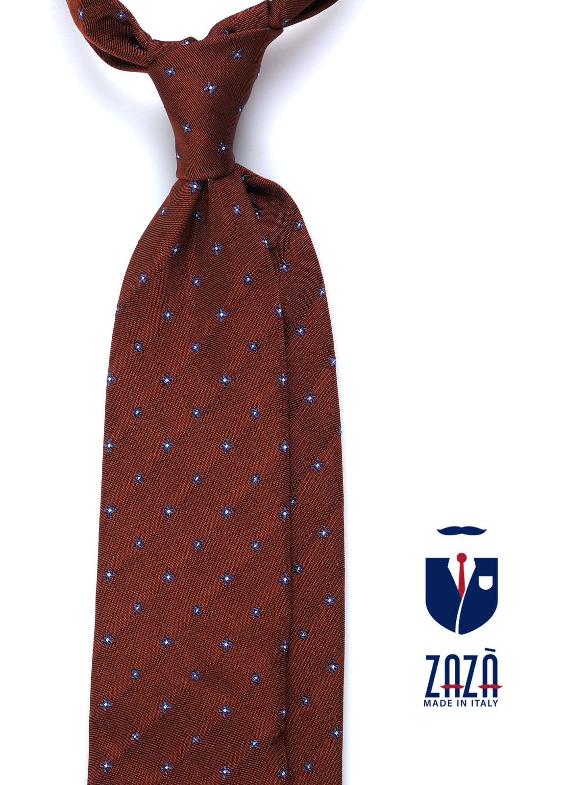 MARTIN 3-fold rust silk/cotton tie