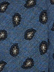 GINGER Dark Blue Silk/Cotton 3-Fold Tie