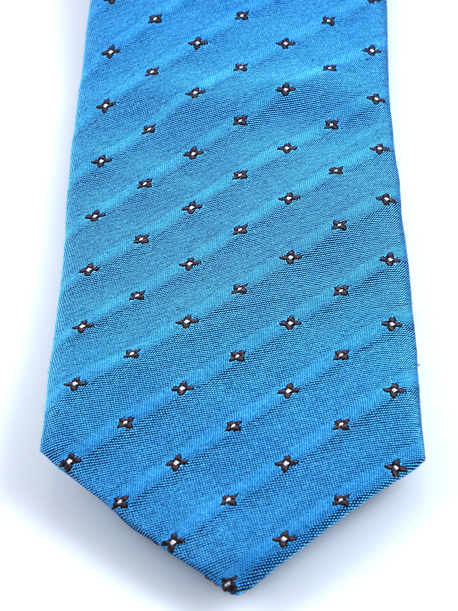 MARTIN 3-fold turquoise silk/cotton tie