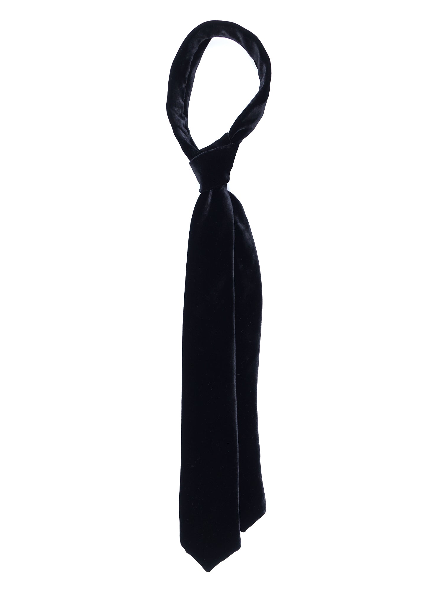 CONRAD 3-fold black silk and viscose velvet tie