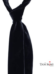 CONRAD 3-fold black silk and viscose velvet tie