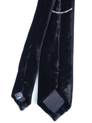 CONRAD 3-fold black silk and viscose velvet tie