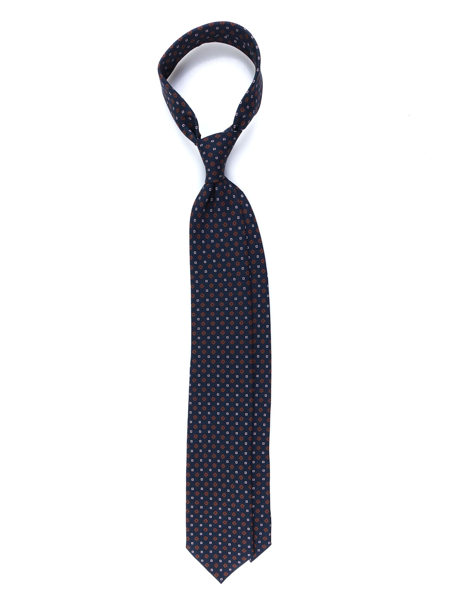 SAVERY 3 Fold Black Tie in Luxury Printed Silk