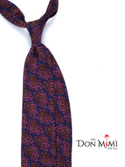 ANNALISE 3 Fold Blue Tie in Luxury Printed Silk